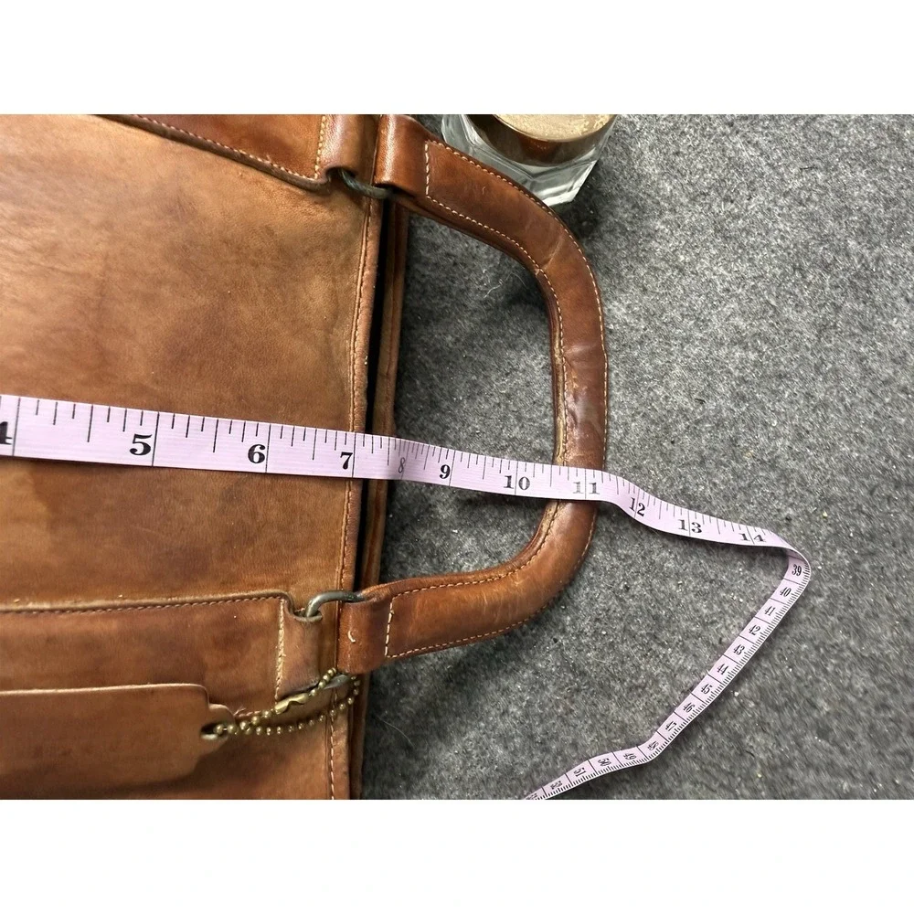 vtg 70s Coach NYC Glove Tanned Leather Doctor Slim Satchel Bag Tan USA